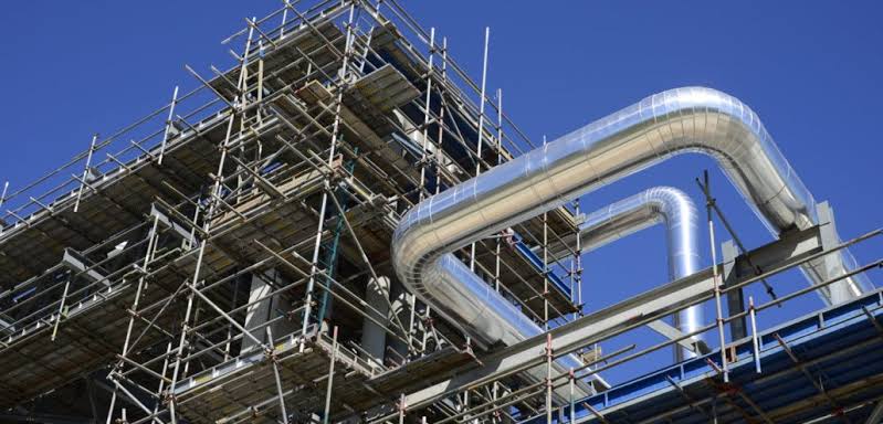 Industrial pipework scaffolding